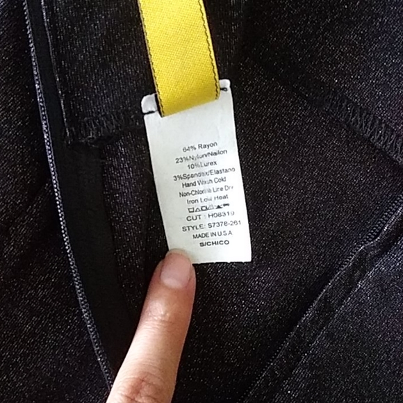 2B Shimmery Black High Waist Pencil Skirt - Picture 7 of 7